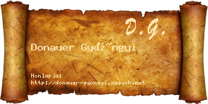 Donauer Gyöngyi névjegykártya